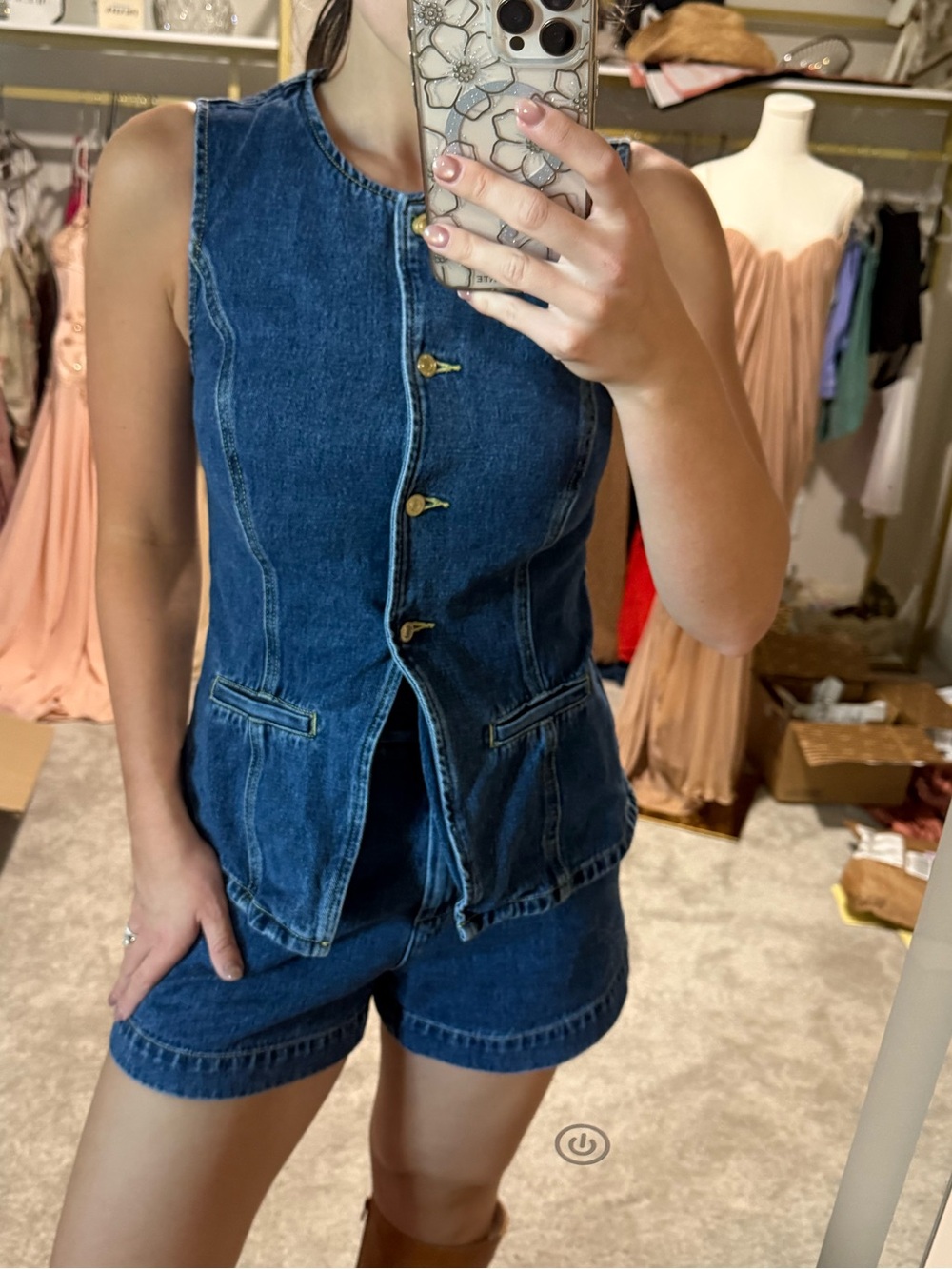 Meshki Able denim set size medium